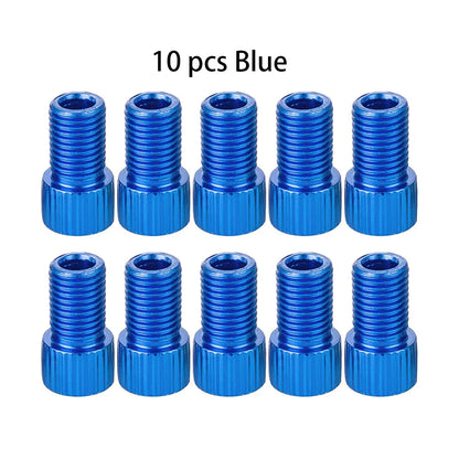 10-Color Aluminum Bicycle Valve Adapter – PRESTA to SCHRADER Converter for Bikes & Cars