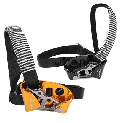 Right/Left Foot Climbing Ascender – Aluminium Alloy Labor-Saving Descender for Rope Climbing & Mountaineering