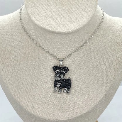 Schnauzer Dog Pendant Necklace – Cute & Elegant Puppy Jewelry for Women, Perfect Gift for Dog Lovers