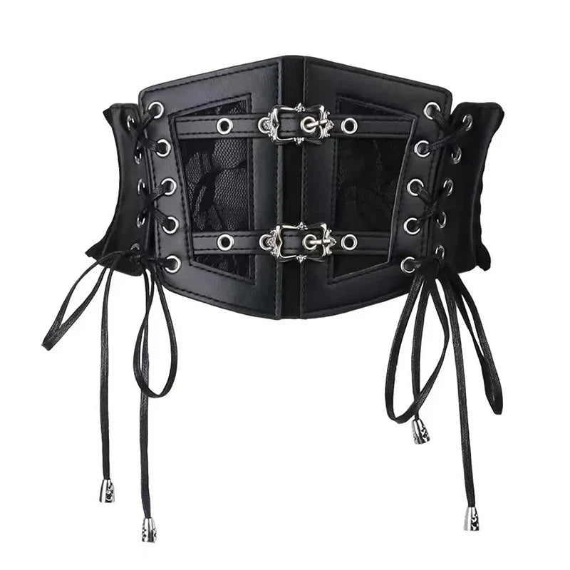 Plus Size Lace Corset Belt - Women's Elastic Stretch Goth Punk Waistband for Dresses & Outfits