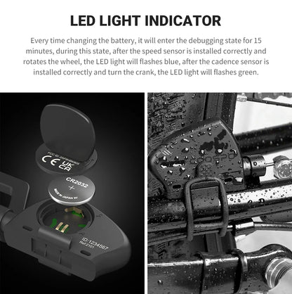 COOSPO Bicycle Speed and Cadence Sensor – Dual Sensor Bluetooth 5.0 and ANT+ Wireless, Waterproof, Compatible with Wahoo, Zwift, Garmin Etrex 30x