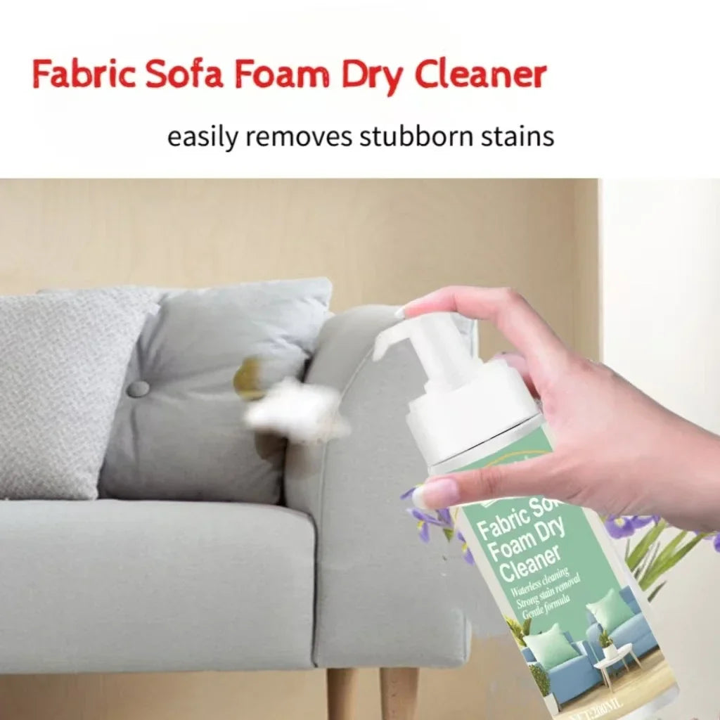 Fabric Sofa Foam Dry Cleaner – Multi-Functional No-Water Stain Remover for Upholstery, Carpet, Curtains & Clothing Care