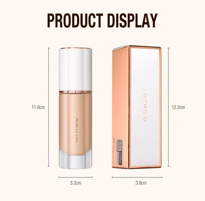 O.TWO.O Liquid Foundation Cream – 30ml High Coverage Makeup Base, SPF30 Waterproof Concealer Foundation for Face