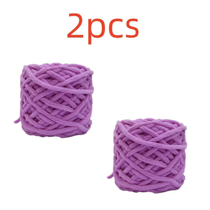 100g Chenille Knitting Yarn – Soft Thick Cotton Ice Strip Wool for DIY Hand Knitting Scarves & Crafts