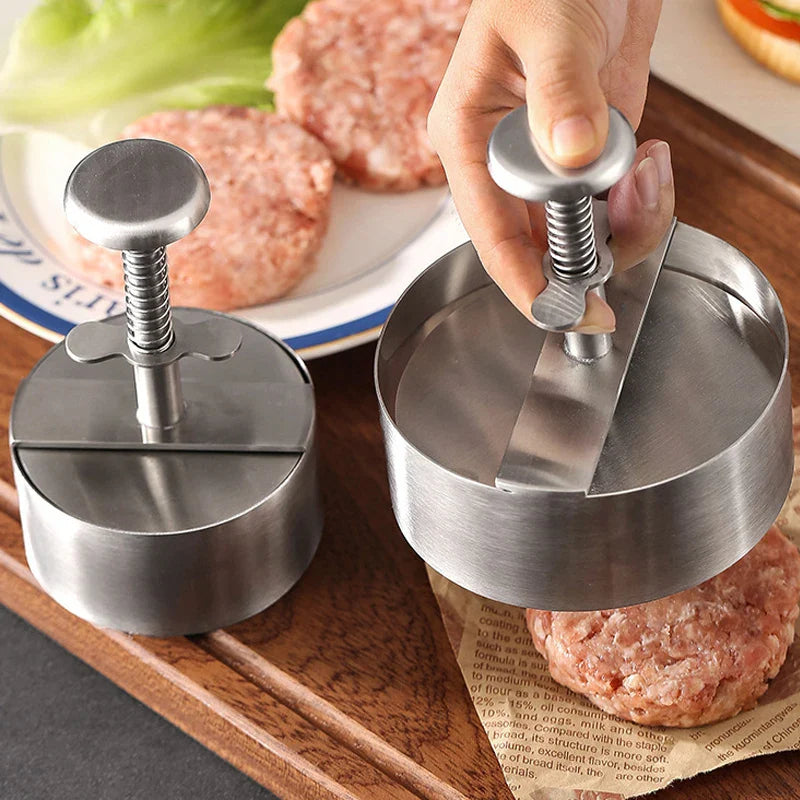 304 Stainless Steel Hamburger Press - Manual Burger Patty Maker for Grilling - Kitchen Meat Mold