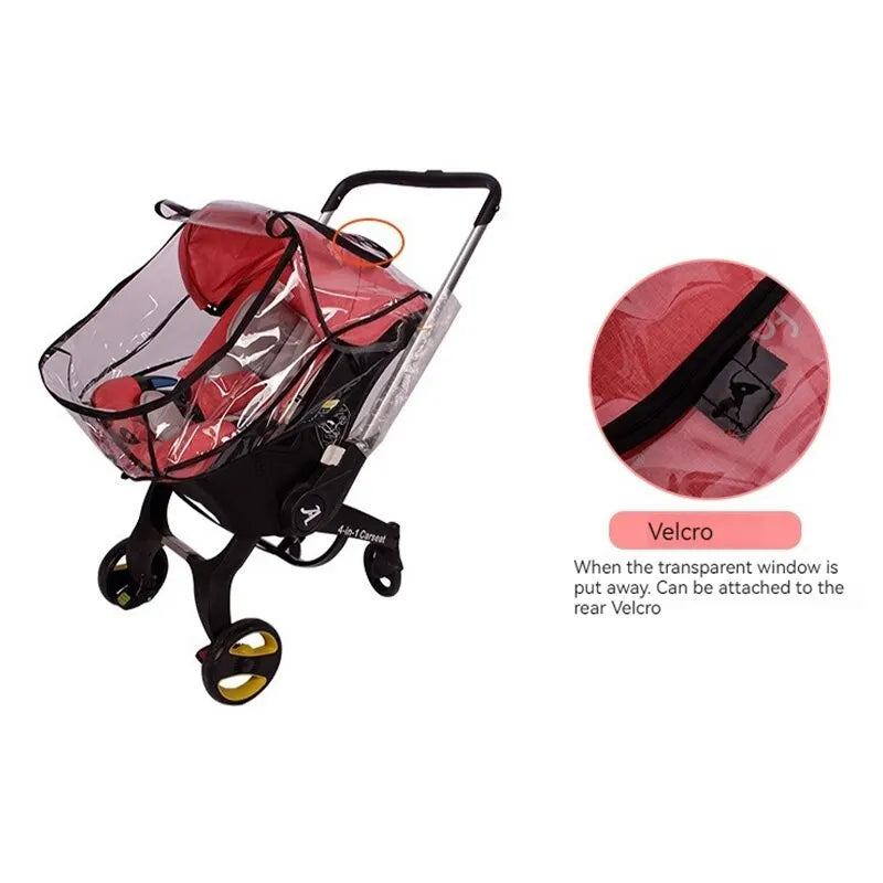 4-in-1 Baby Stroller Safety Seat — Multifunctional Children’s Stroller with Rain & Windproof Cover