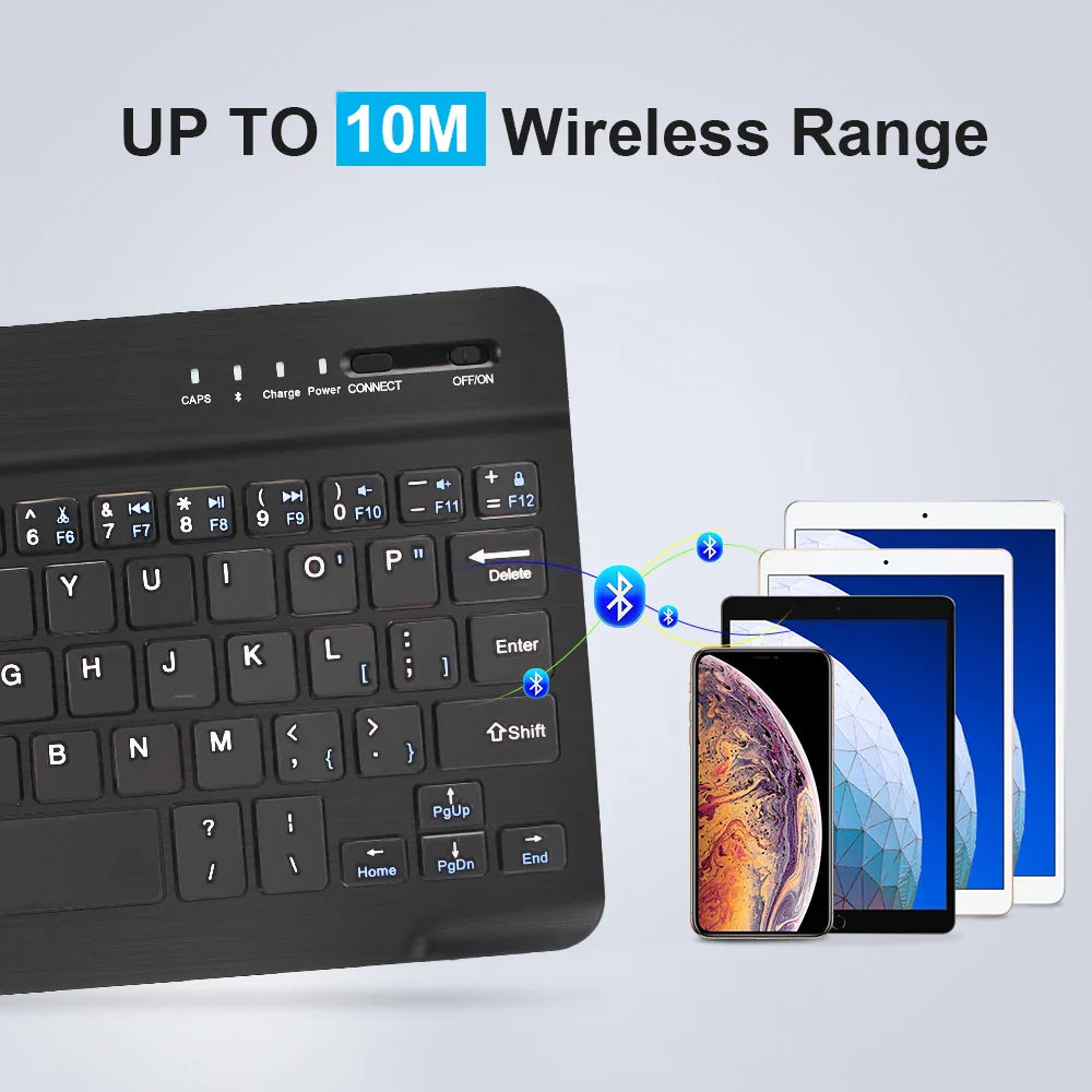 Rechargeable Bluetooth Wireless Mini Keyboard: Ideal for Laptop, Tablet, Phone, iPad - Gaming Compatible with Android, iOS, Windows