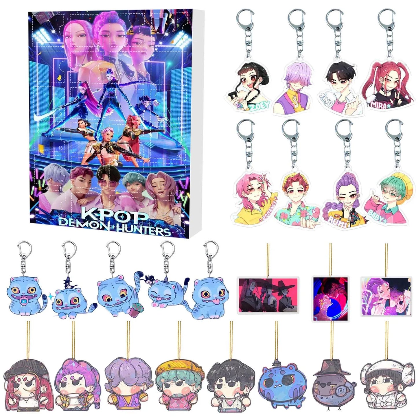 New Kpop Demon Hunters 24-Day Advent Calendar — Rumi, Mira, Zoey & Tiger Christmas Countdown Gift