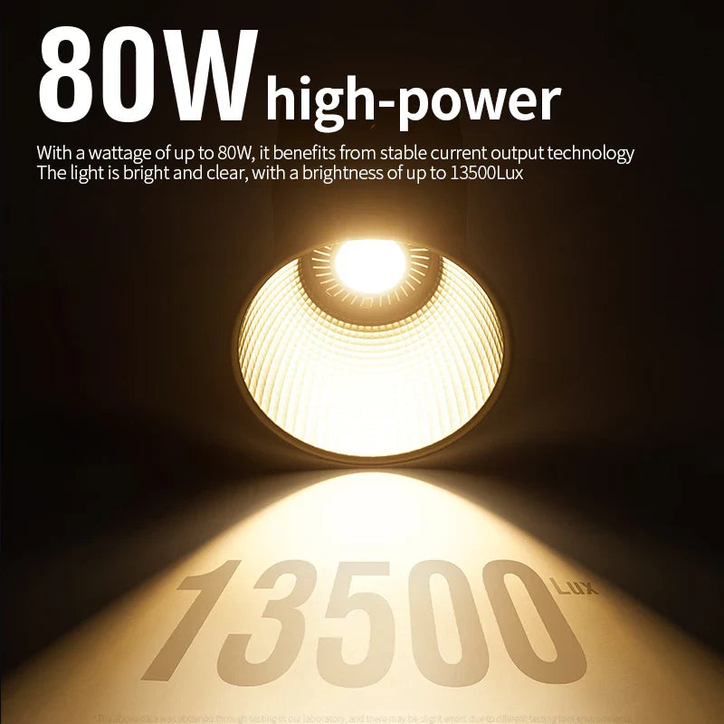 80W Dual Color Temperature COB Photography Light - Professional LED Video Light, Portable Handheld Fill Light with Mini Bowens