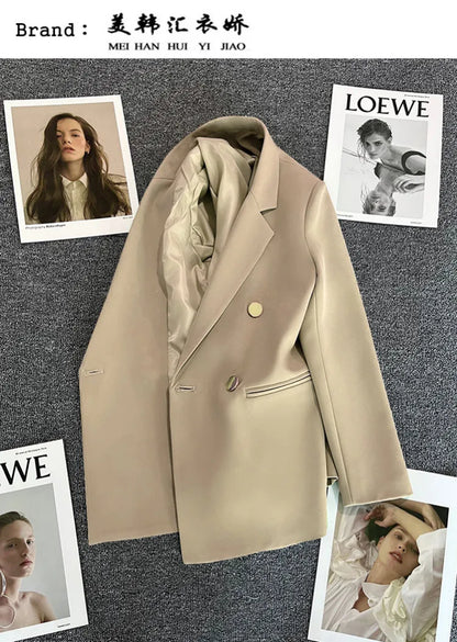 2023 Women's Elegant Single Button Blazer – Slim Fit Long Sleeve Office Jacket for Autumn & Winter