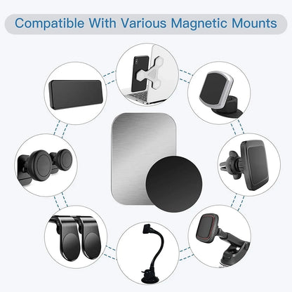 Universal Metal Plate Kit for Magnetic Car Mount – Adhesive Mobile Phone Holder Replacement for Xiaomi and All Smartphones