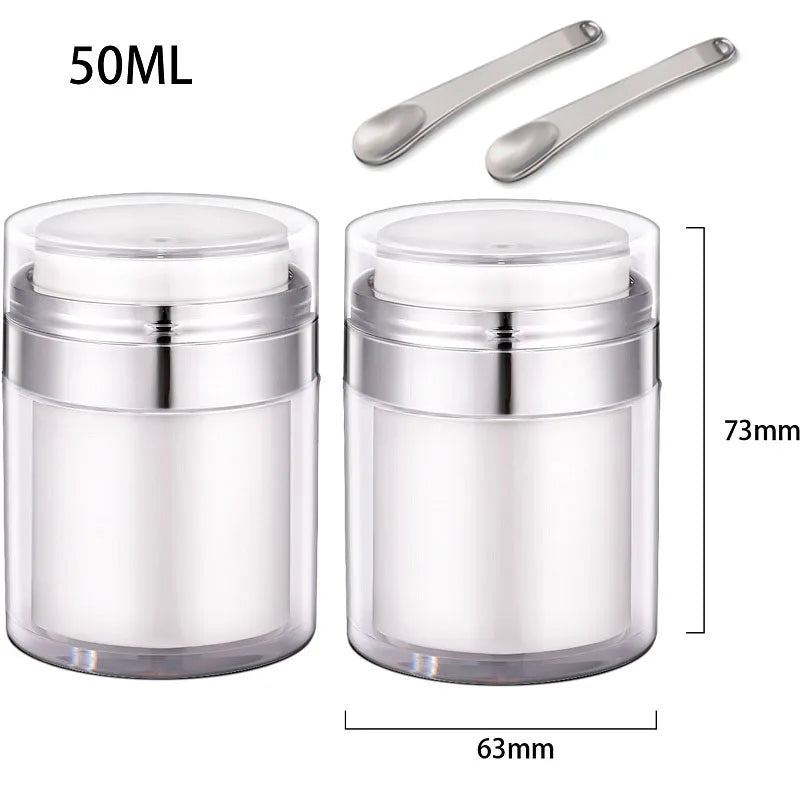 15/30/50g Empty Airless Pump Jar — Refillable Acrylic Vacuum Bottle for Makeup, Lotion & Cosmetics