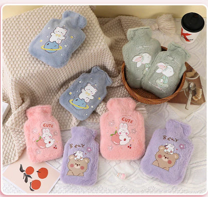 500ML Cute Kawaii Hot Water Bottle — Portable Winter Hand & Bed Warmer for Girls