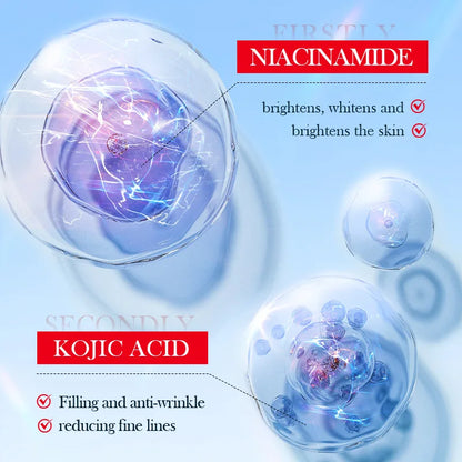10pcs SADOER Kojic Acid Facial Sheet Masks — Moisturizing, Brightening & Hydrating Skincare