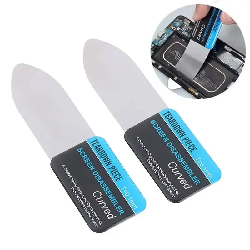 Ultra-Thin Steel Pry Card Tool – Flexible Metal Spudger for Curved LCD Phone Screen Repair & Disassembly