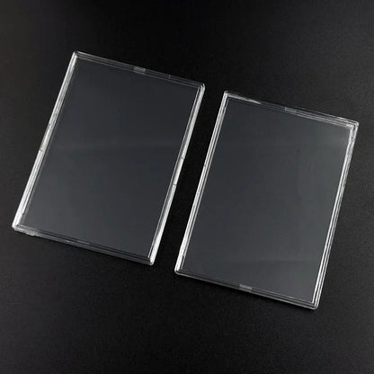 Clear Acrylic Snap Card Holder Case – Protective Trading Card Display Sleeve for Gaming, Sports & K-Pop Idol Photo Storage (Non-Magnetic)