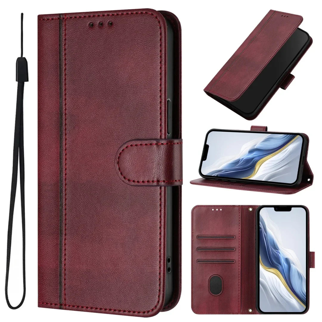 Samsung Galaxy A17 & A07 4G/5G Case - Vintage Leather Flip Wallet Cover with Cash Slots