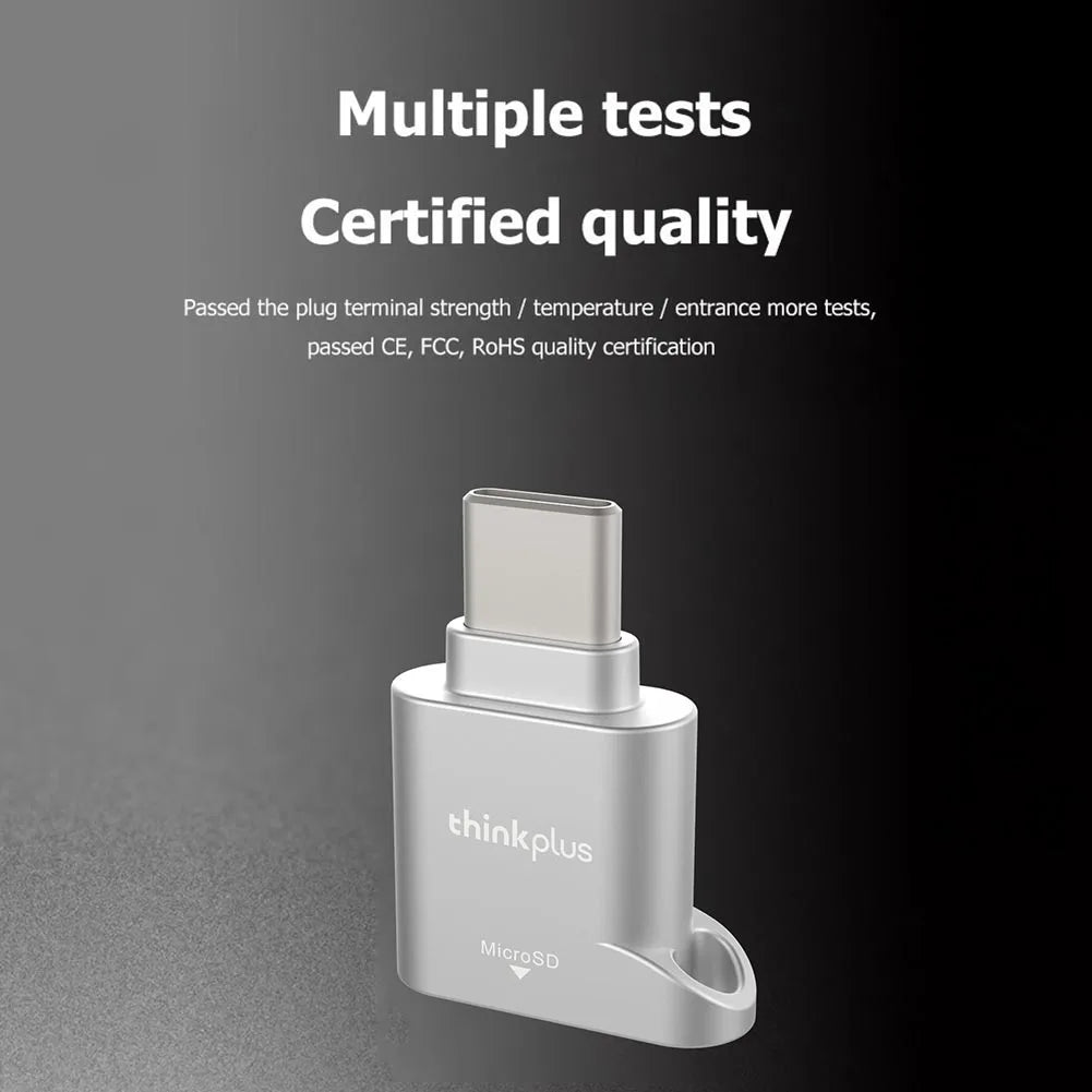 D201 USB-C Card Reader 480Mbps – OTG Type-C Adapter for Micro SD/TF Cards Up to 512GB for Laptop & Smartphone