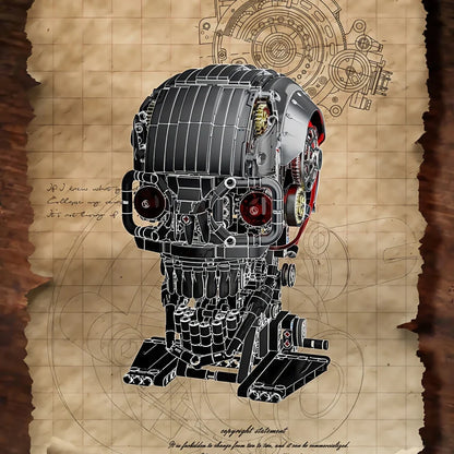 2025 STEM Mechanical Skull Building Blocks Kit — Bone Desktop Model | Assembly Toy Gift for Boys