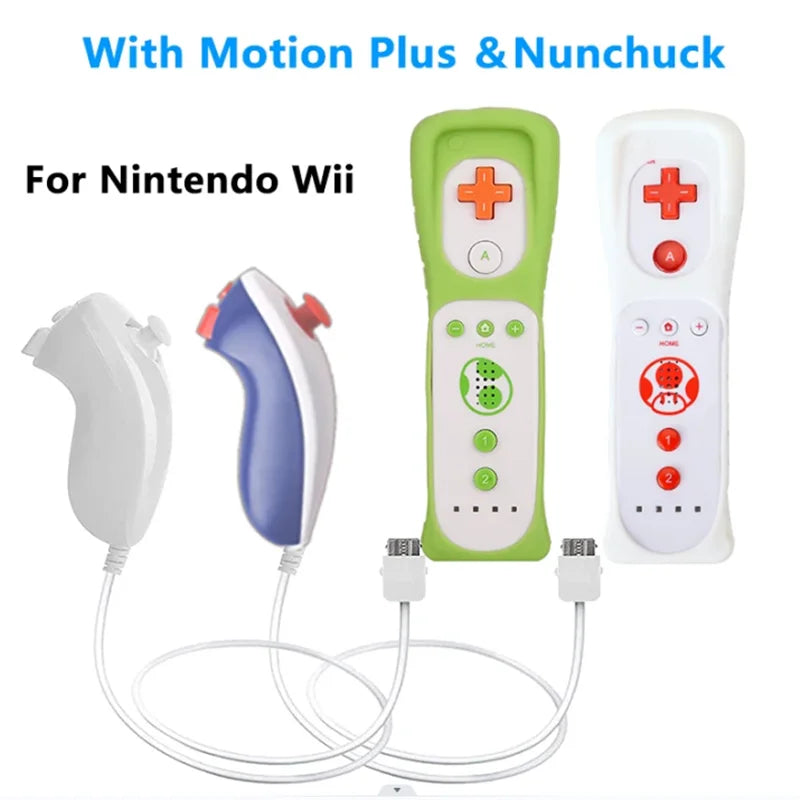 Wii Remote and Nunchuck Controller Set with Motion Plus – Gamepad for Nintendo Wii Console