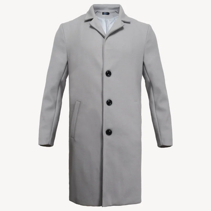 Men's Streetwear Jackets - Solid Color Casual Wool Coat, Single Breasted Lapel Outerwear for Spring and Winter