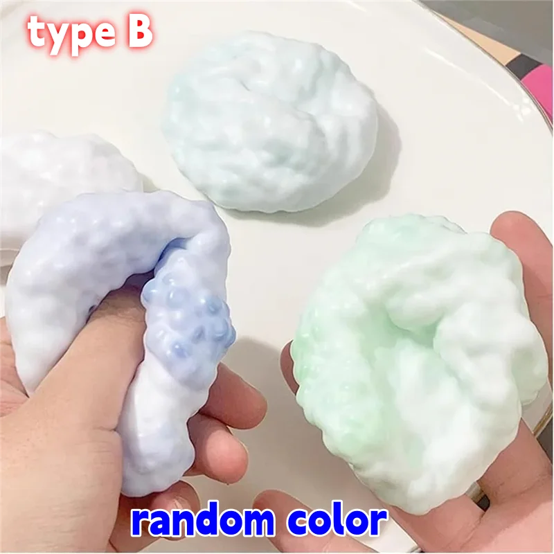 Shapeable Vacuum Squishy Sand Ball – Grape Stress Relief Noisy Desktop Squeeze Toy, Soothing Fidget Birthday Gift