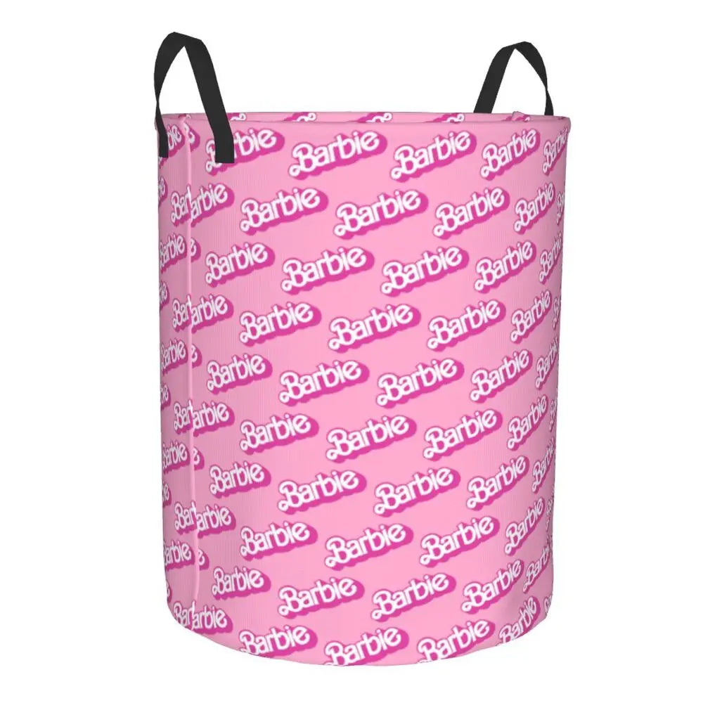 Custom Barbie Logo Laundry Basket – Collapsible Large Capacity Clothes Storage Bin, Disney Baby Hamper