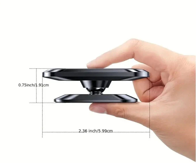 Magnetic Car Phone Holder - 360° Rotatable Mini Strip Shape Stand with Strong Metal Magnet for iPhone 14 & Huawei GPS Mount