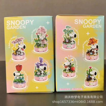 Genuine Snoopy Blind Box Toy — Cartoon Supermarket & Garden Furniture Building Blocks for Kids