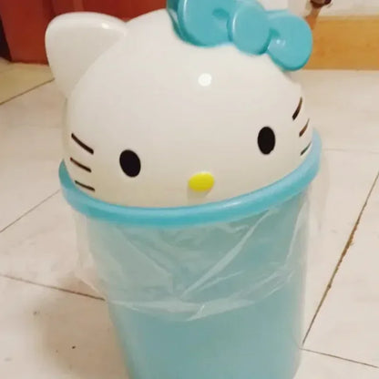 Sanrio Hello Kitty Kawaii Trash Can – Cute Dustbin for Bedroom & Living Room Garbage Disposal