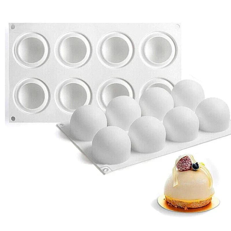 3D Sphere Silicone Mold — Ball-Shaped Mousse Cake, Chocolate Truffle & French Dessert Baking Tool
