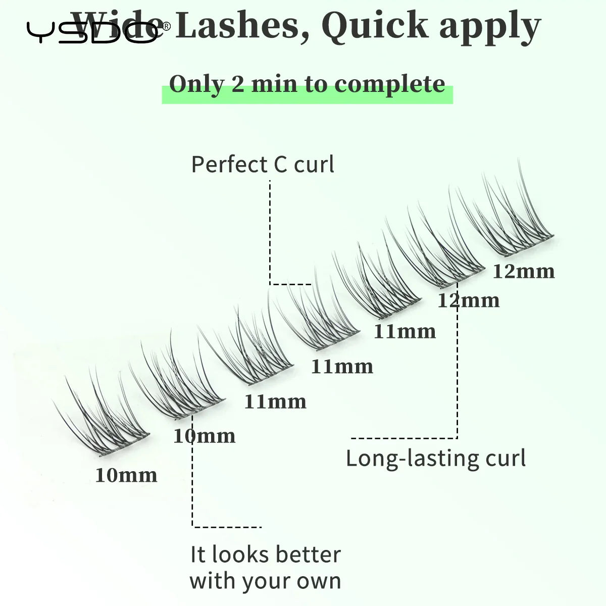 YSDO Premade Volume Fans Eyelash Extensions – 10/14 Rows Natural Mink Individual Cluster Lashes for Makeup