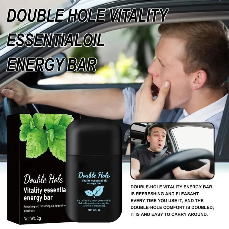 Anti-Snoring Nasal Inhaler — Two-Nostril Aromatherapy Stick with Energy Oil for Sleepiness Relief