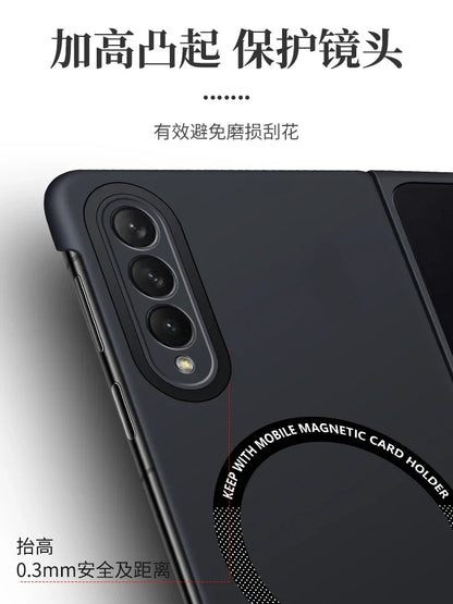 Ultra Thin Skin Feel Case for Samsung Galaxy Z Fold 3/4/5/6/7 – Magnetic Wireless Charging Compatible Fold Cover