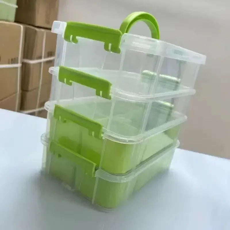 4-Layer Stackable Transparent Organizer Box – Multi-Tier Plastic Storage for Kids’ Toys, Makeup, Jewelry, School & Office Supplies