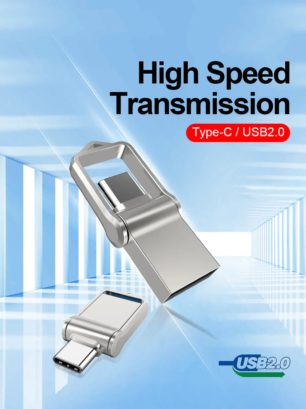OTG Type-C Pen Drive – Mini Metal USB Memory Stick 32GB to 128GB for Smartphones & Huawei