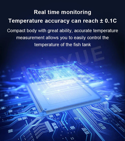 MINYUE LCD Digital Aquarium Thermometer – High Precision External Fish Tank Thermometer with Type-C Charging (-9.9 to 50℃)
