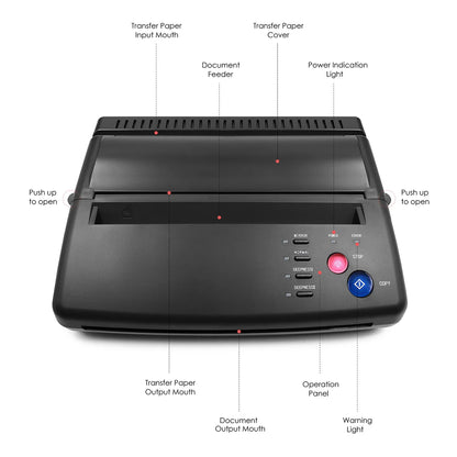 Tattoo Transfer Machine - Stencil Copier Printer, Thermal Drawing Tool for Tattoo Photos & Transfer Paper for Beginners