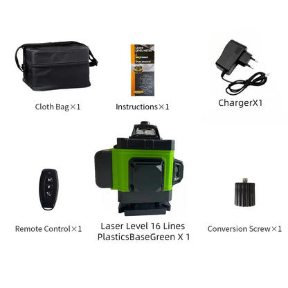 16-Line Green Laser Level — Professional Self-Leveling 360° Tripod Laser Nivel Autonivelant