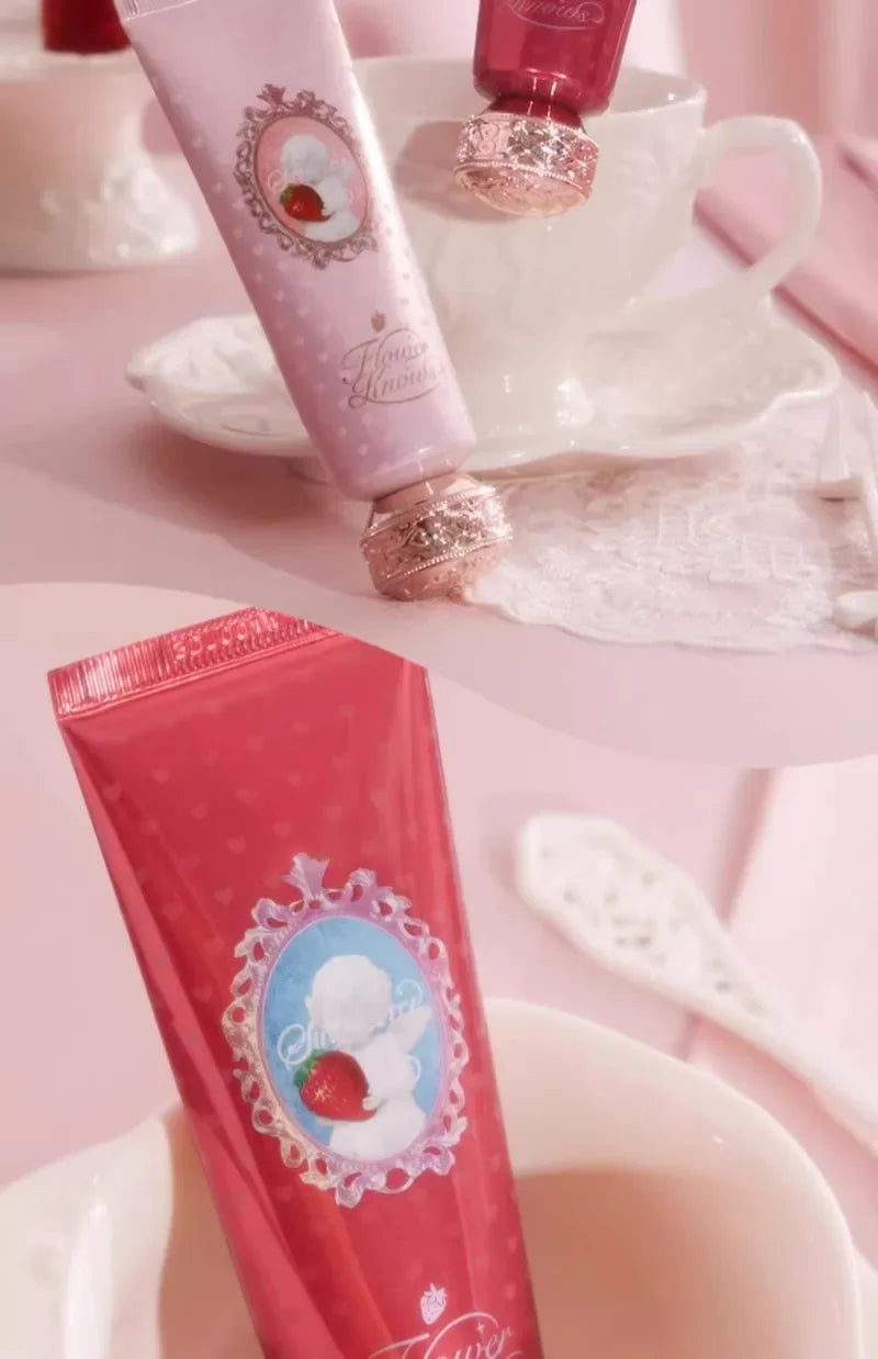 Flower Knows Strawberry Cupid Scented Hand Cream – Moisturizing & Nourishing Whitening Skin Care Lotion for Women 50ml