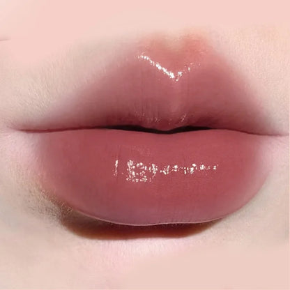 Low Saturation Mirror Water Light Lip Gloss – Moisturizing Russet Nude Lip Tint for Natural Makeup