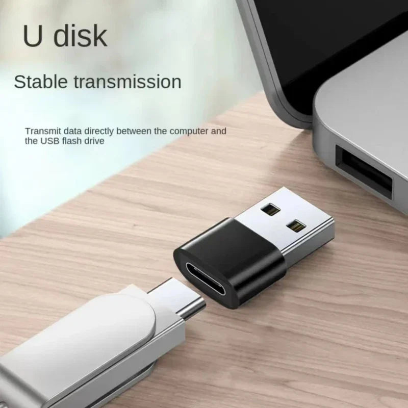 2 Pack USB to Type C OTG Adapter - USB-C Male to Micro USB Female Converter for MacBook, Samsung S20 - USBC OTG Connector