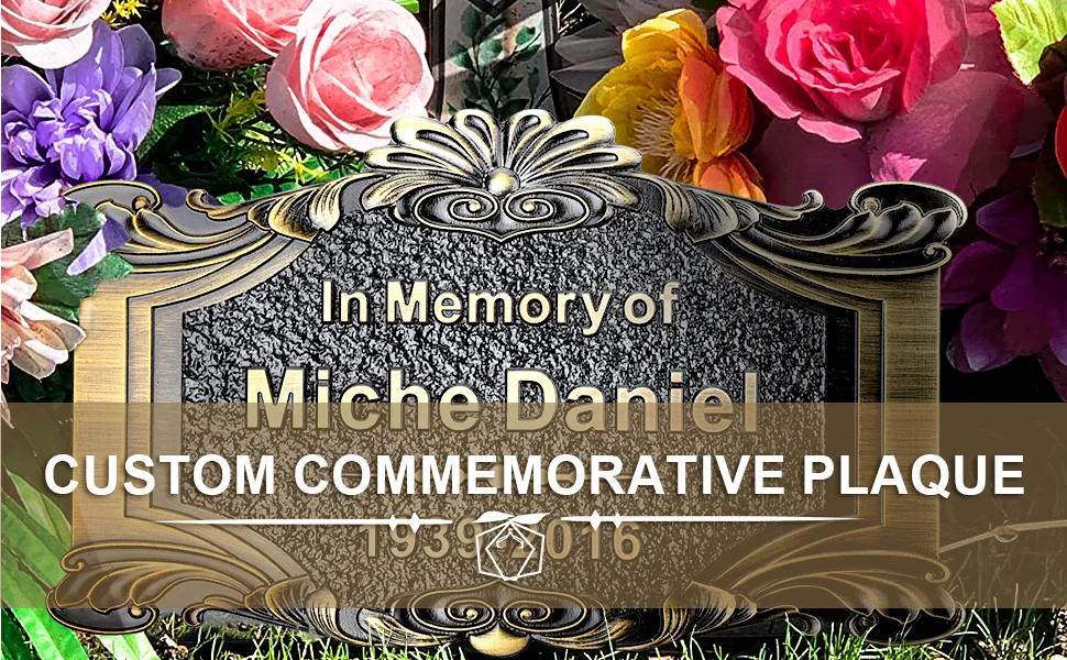 Personalized Memorial Plaque – Custom Engraved Grave Marker for Loved Ones or Pets (Dog & Cat), Remembrance Plaques