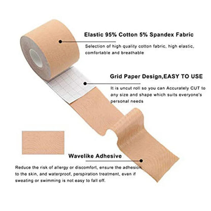 HaleyChan Boob Tape & Breast Lift Adhesive – Invisible Push Up Bra Tape with Nipple Covers for Strapless Support Bralette Style (1pc)