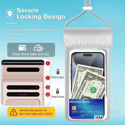 IPX8 Universal Waterproof Phone Pouch – Dry Bag Case for iPhone 16/17 Pro Max, Xiaomi, Samsung