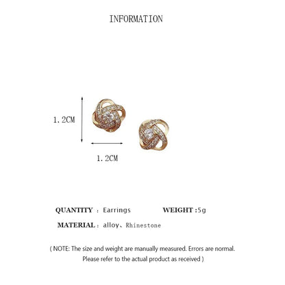 Light Luxury Zircon Stud Earrings – Simple Cross Hollow Geometric Design, Exquisite Wedding & Party Jewelry for Women