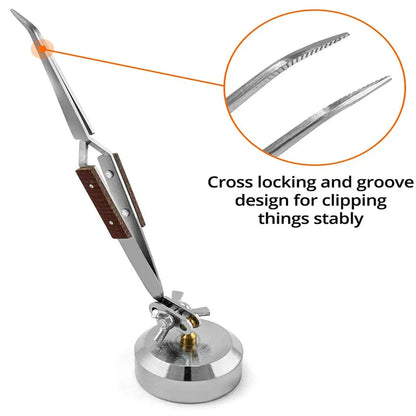 Self-Locking Jewelry Soldering Tweezers Set – Curved & Straight Rebound Precision Welding Repair Tool