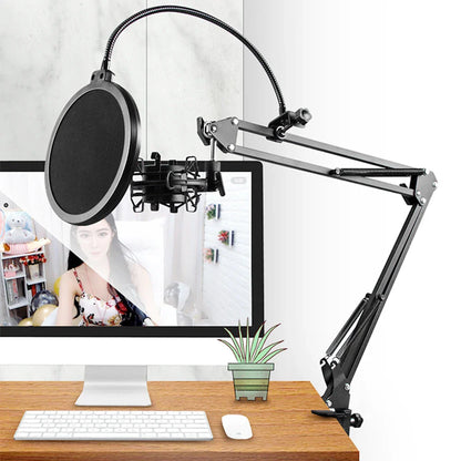Professional Scissor Arm Stand for BM800 Microphone – Universal Shock Mount with Spider Cantilever Bracket and Mic Holder