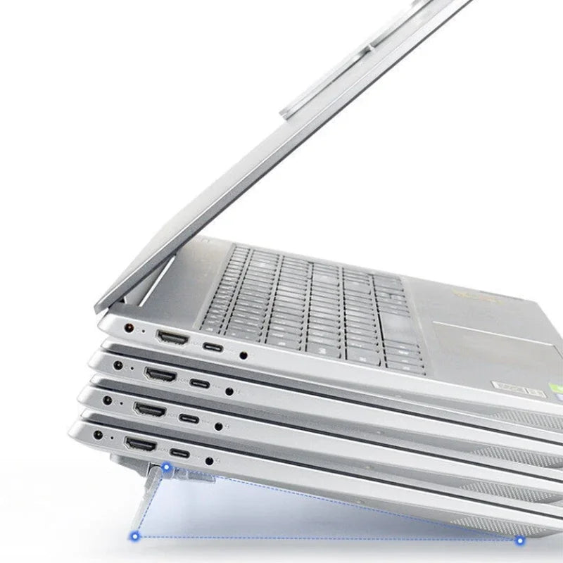 2PCS Mini Foldable Laptop Stands – Portable Adjustable Notebook & Keyboard Riser with 2 Angles