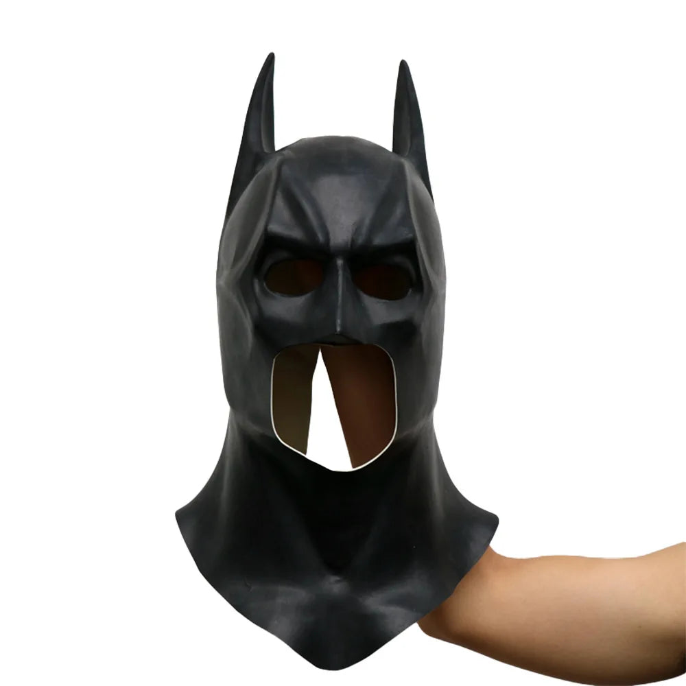 Batman Latex Cosplay Mask — Full Head Adult Halloween Masquerade & Party Costume Prop